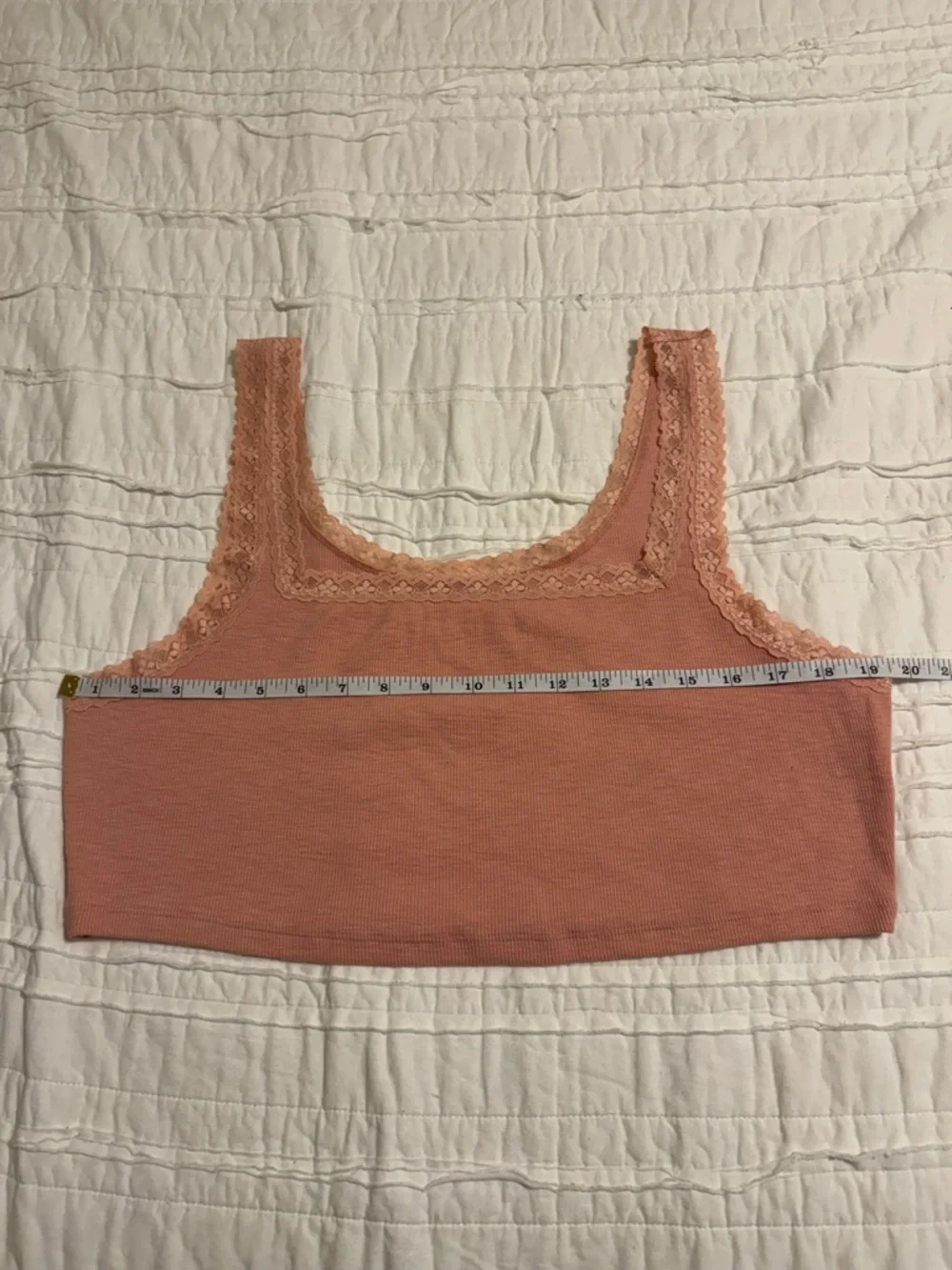 NWT Aeropostale Dusty Coral Lace Trim Cropped Tank Top Size XXL - Picture 6 of 7